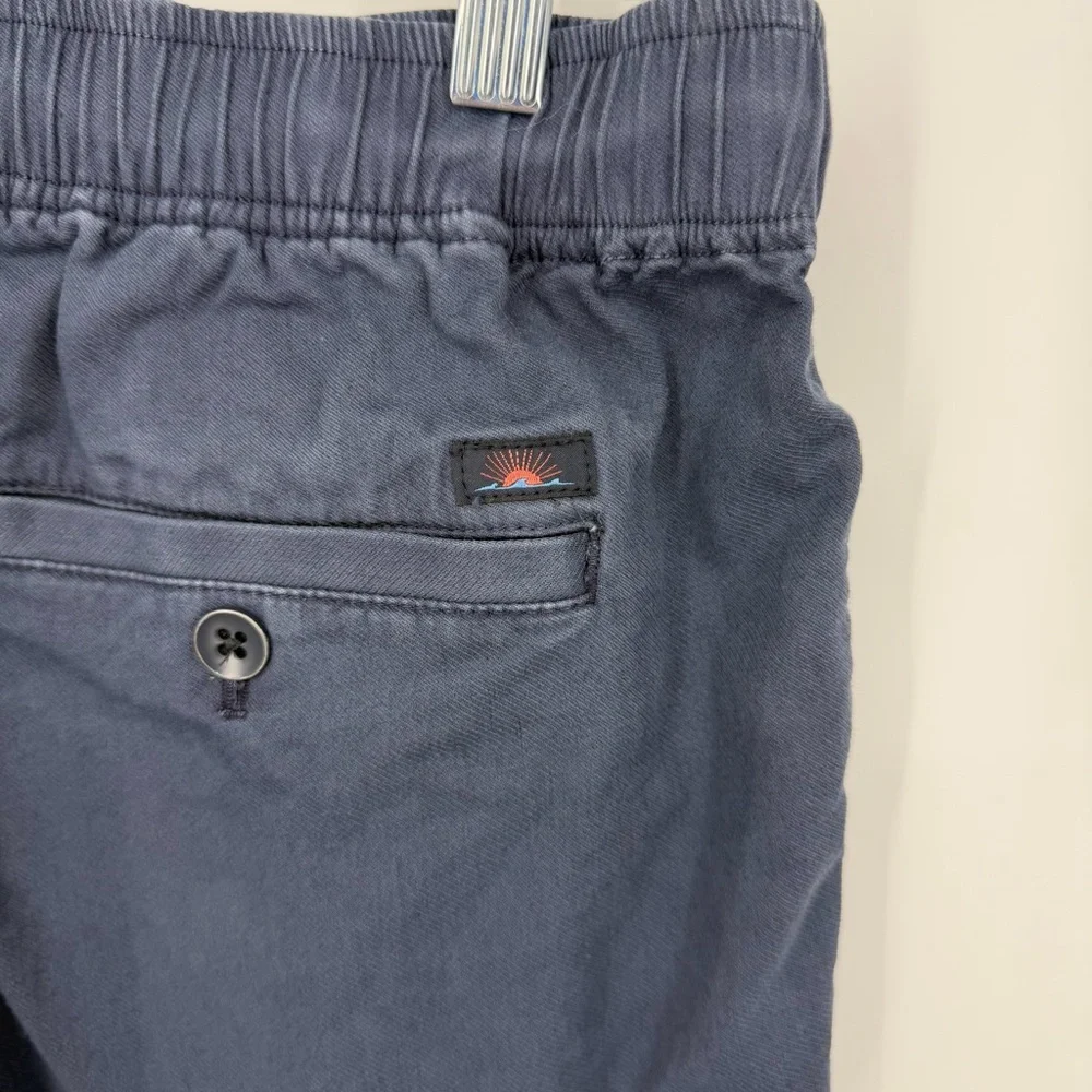 Faherty Essential Drawstring Short- Navy blue Elastic-Waist Cotton sz S